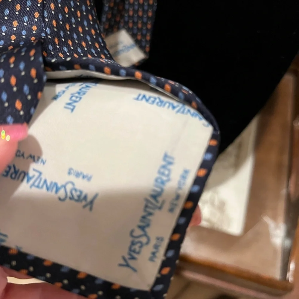 Yves Saint Laurent Blue Silk Tie